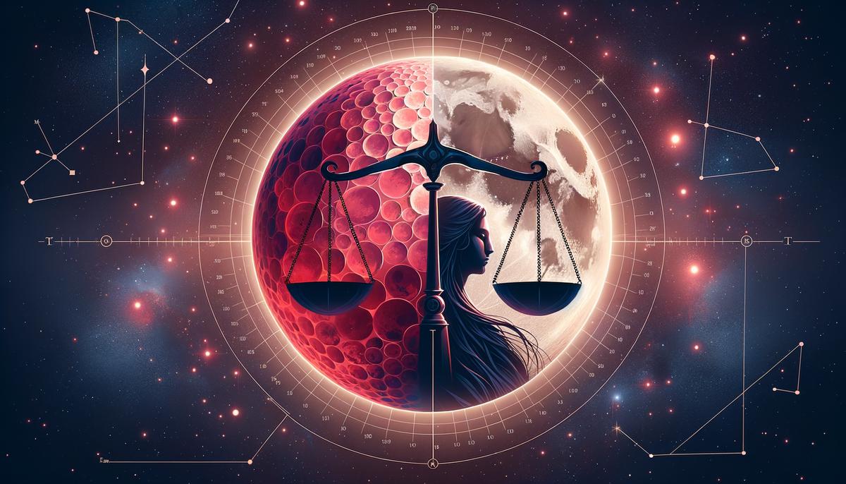 Visual representation of Mars entering Libra and Full Moon in Aquarius