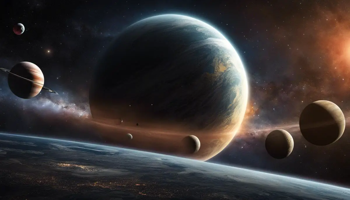 Illustration of planets in space