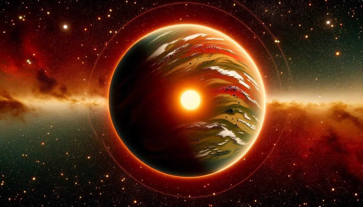 Diagram showing Proxima Centauri b within the habitable zone of its star, with liquid water present on its surface