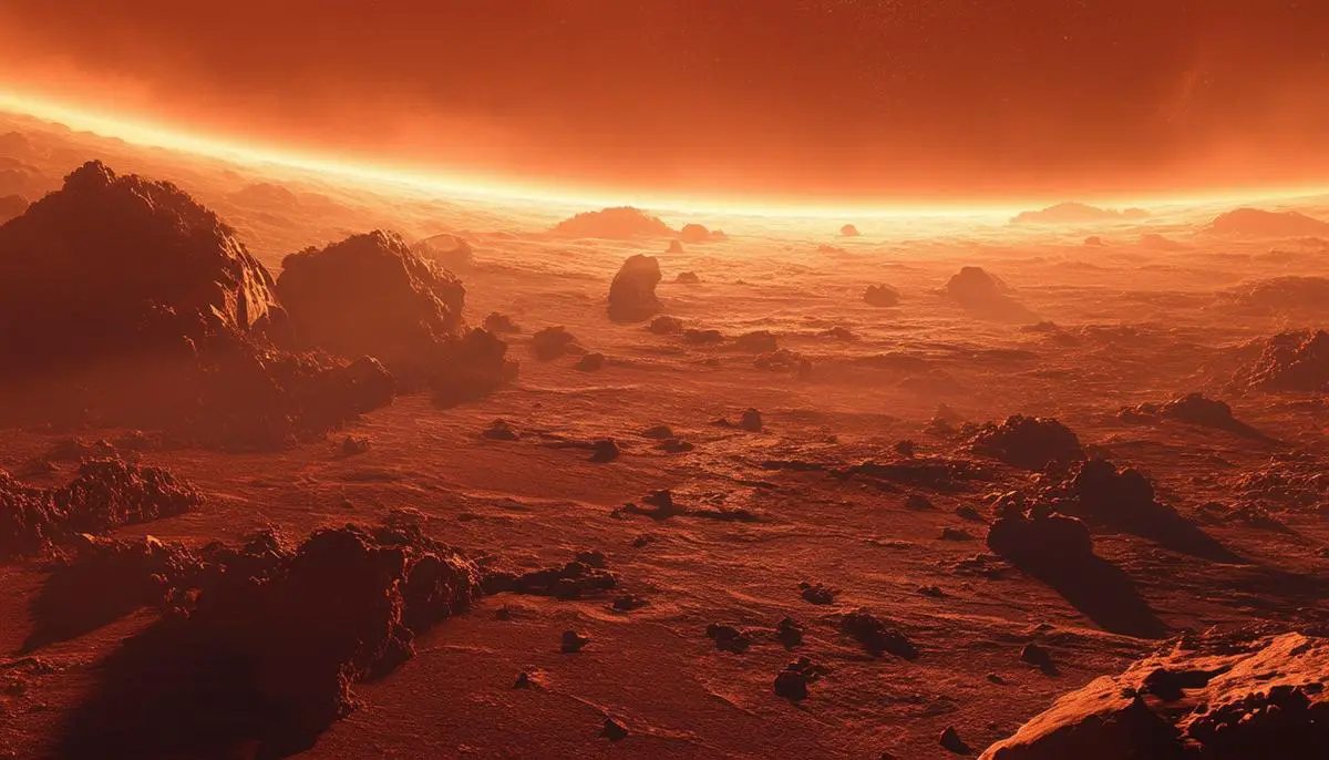 Artist's impression of the surface of Proxima b, showing potential harsh conditions