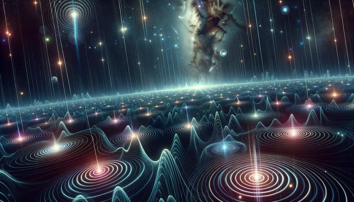 Representation of a pulsar timing array detecting gravitational waves across the sky