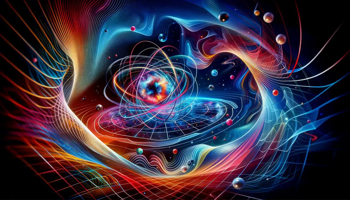 Abstract representation of quantum mechanics intersecting with space-time