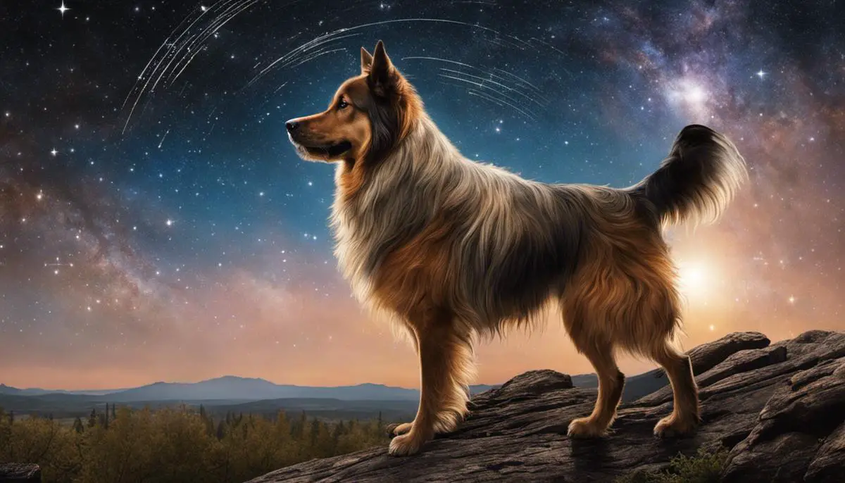 Representation of Sirius, the Dog Star, and its cultural significance.