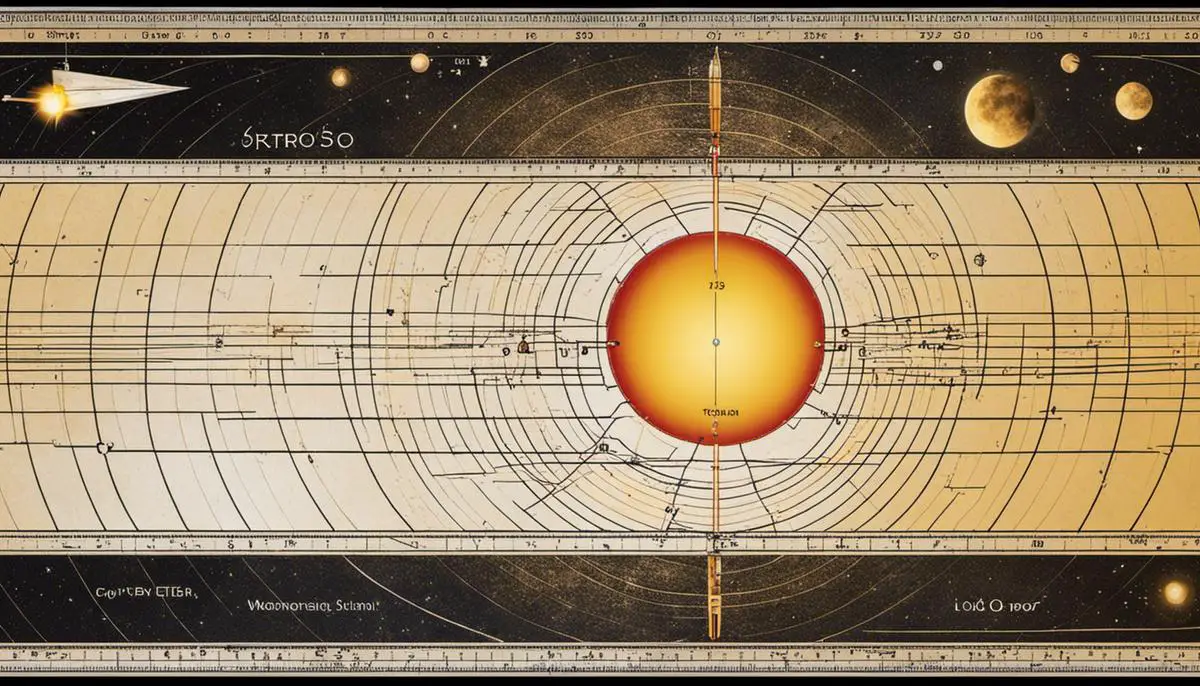 Image of a ruler with markings denoting the solar measurement unit for stellar astrophysics