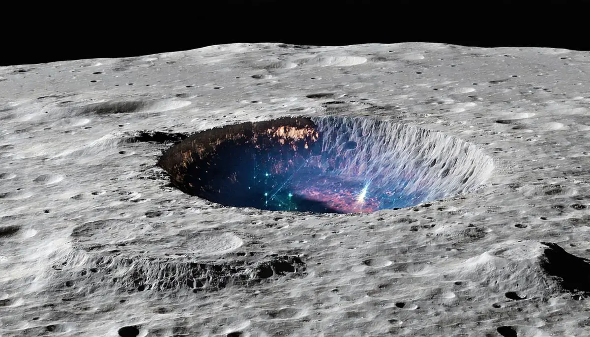 Artistic representation of the massive impact that formed the South Pole-Aitken Basin on the moon