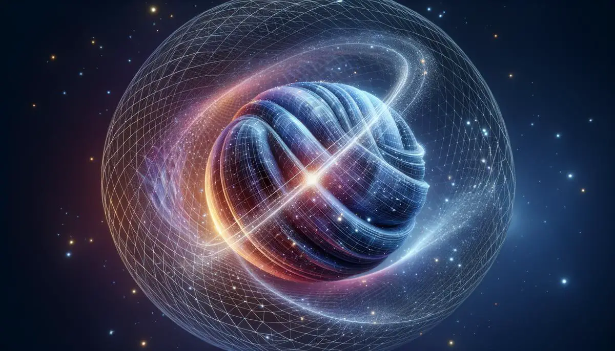 A 3D visualization of spacetime curvature caused by a massive object, illustrating the concept of general relativity