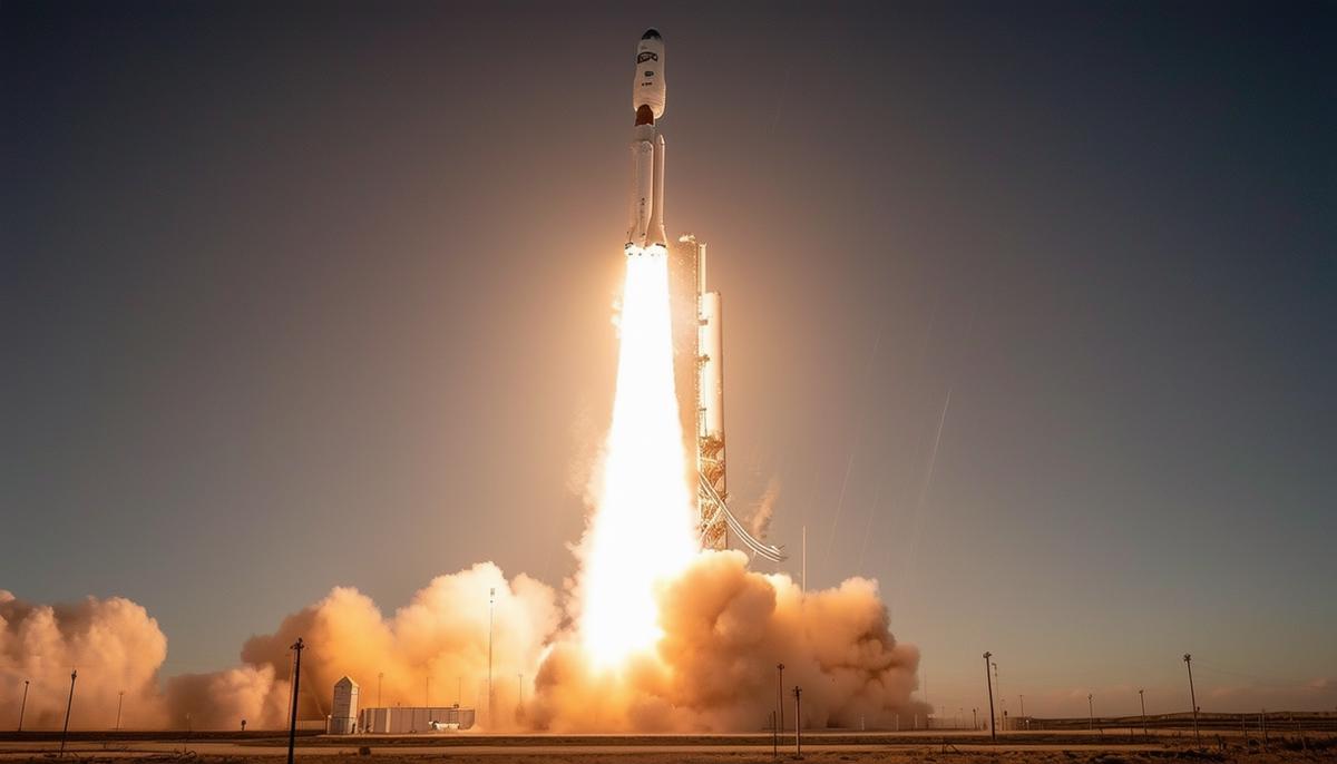 SpaceX Crew Dragon spacecraft atop a Falcon 9 rocket launching into space