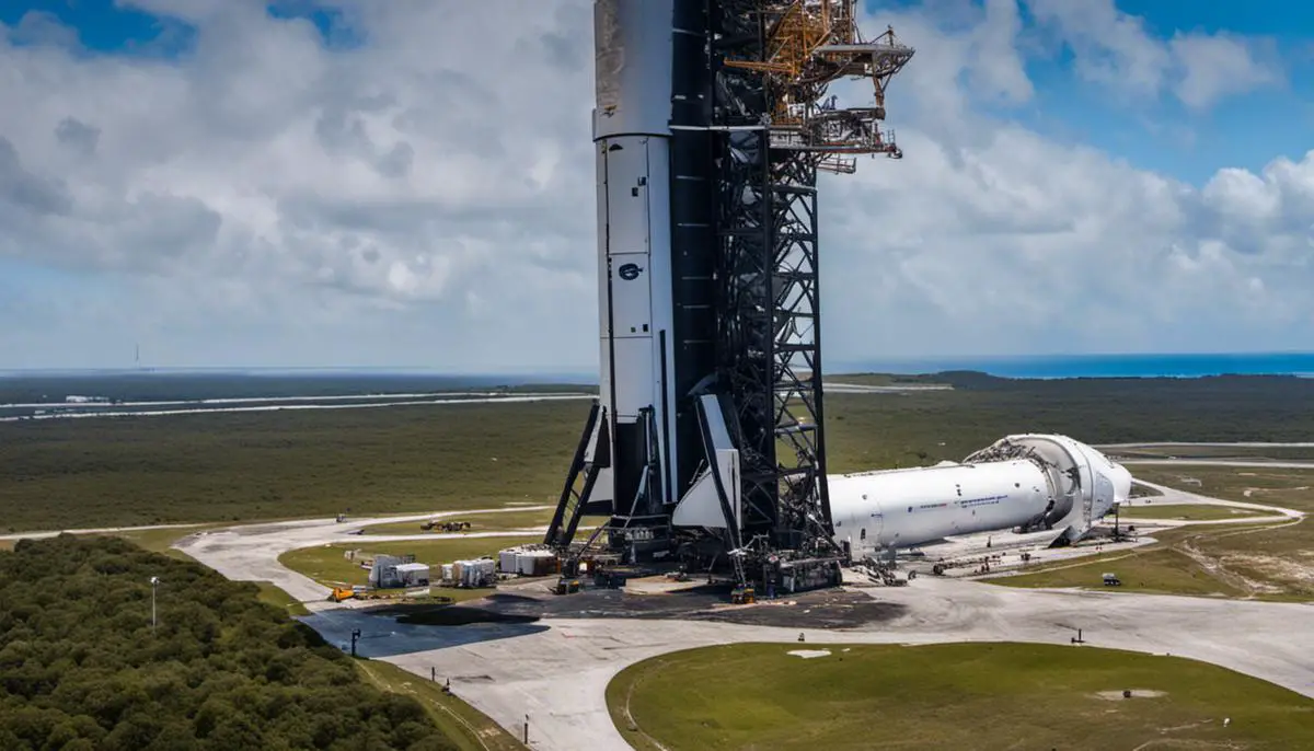 Image depicting the damage caused to SpaceX's launch pad due to various incidents mentioned in the text