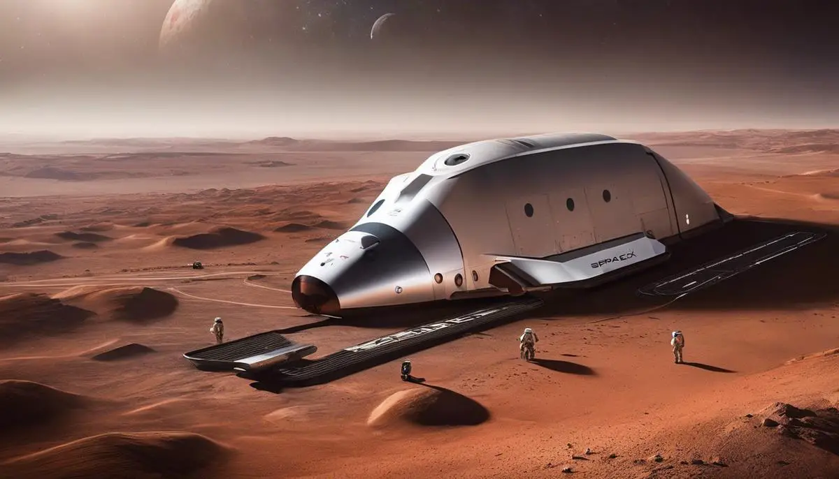 An image showing SpaceX's mission to establish a human presence on Mars