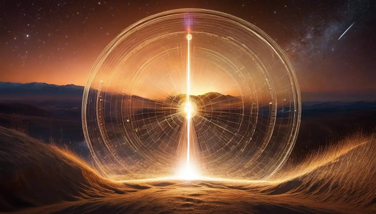 Image depicting the theoretical foundation of the speed of light with James Clerk Maxwell's equations.