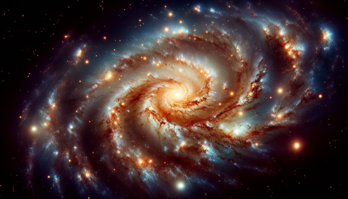 Close-up view of star formation regions in spiral galaxy arms