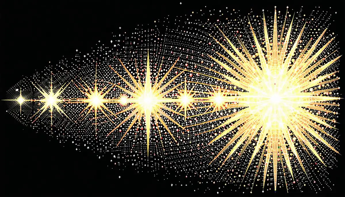 Visual representation of star magnitudes from brightest to faintest