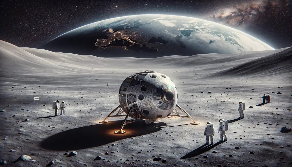 SpaceX Starship as a lunar lander for NASA's Artemis program, on the Moon's surface