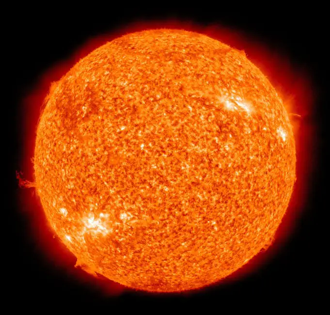 Sun's surface during solar maximum with visible sunspots and activity