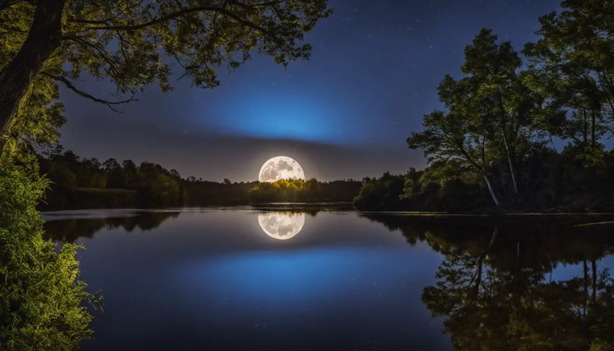 A mesmerizing image of a supermoon shining bright in the night sky