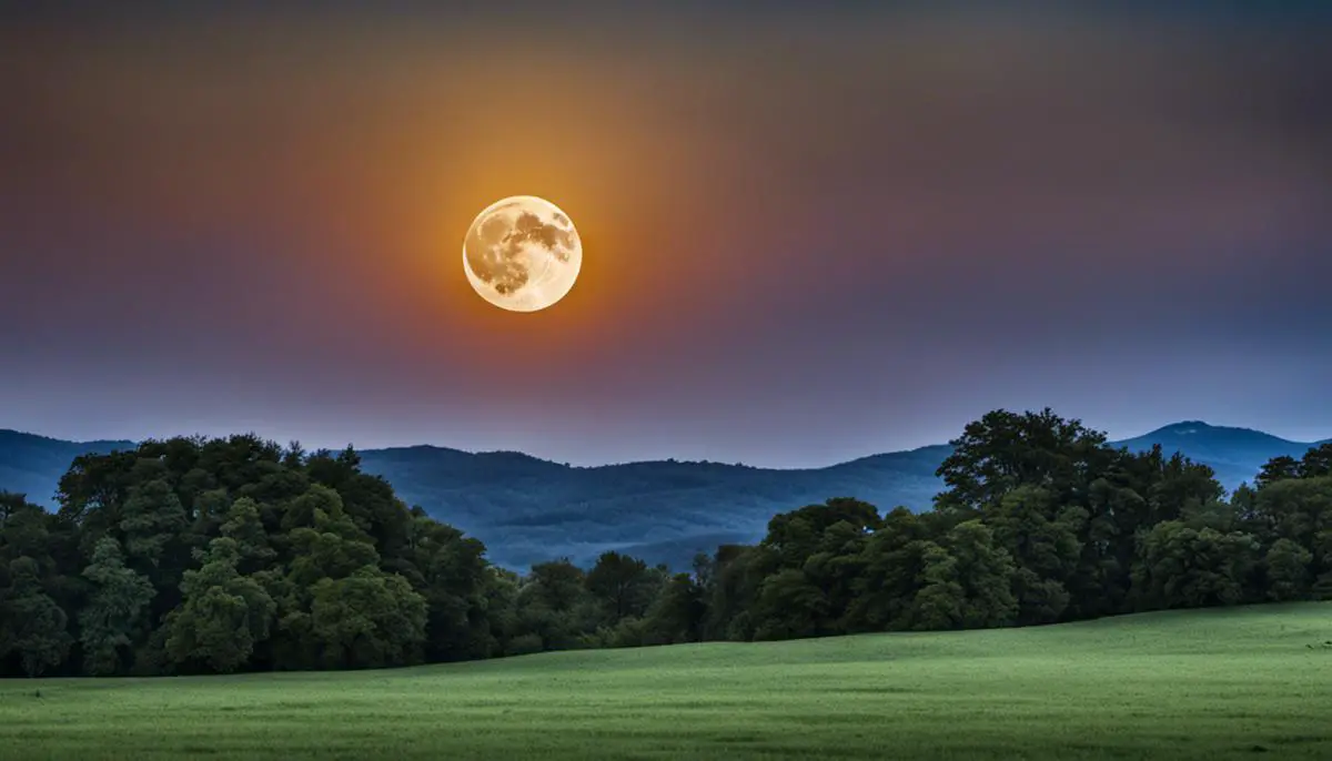 Image depicting the supermoon phenomenon, showing a large full moon shining brightly in the night sky