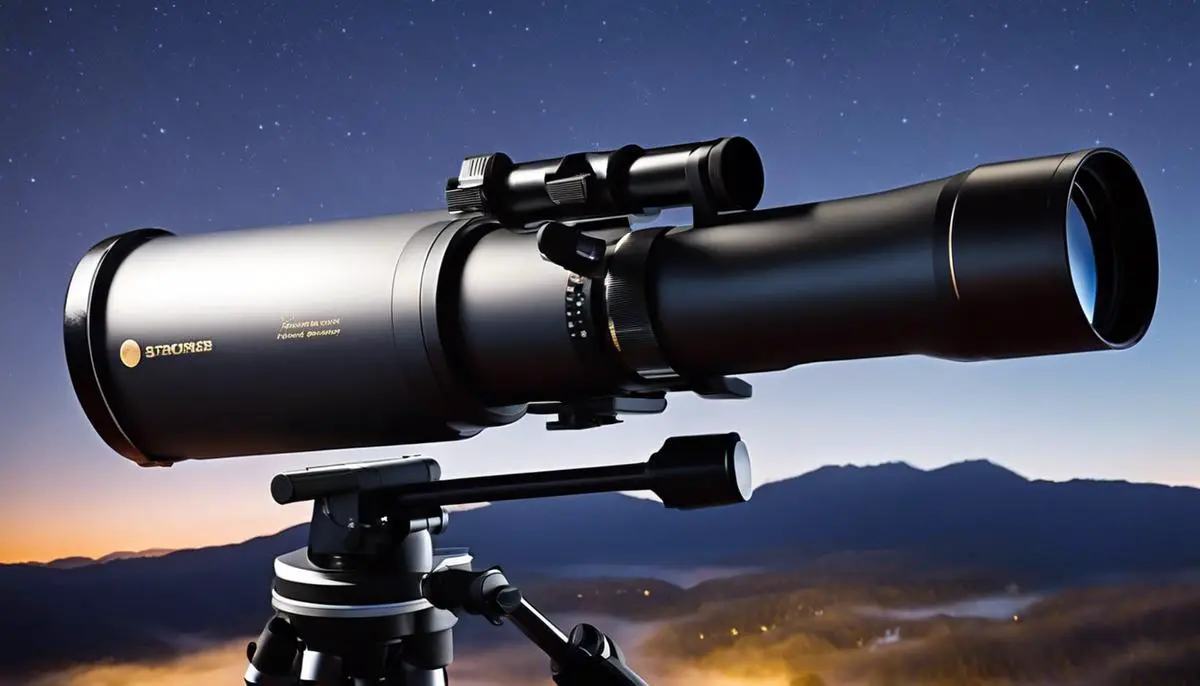 A telescope pointing towards the night sky