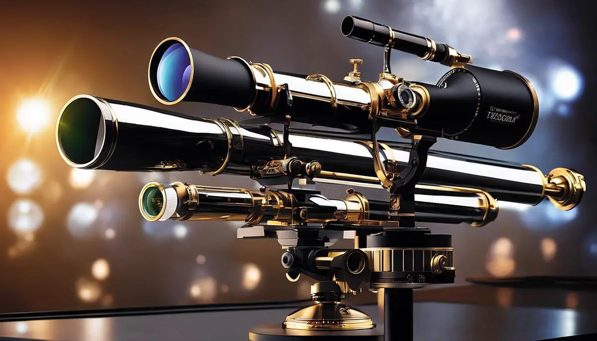 An image showing three different types of telescopes - refracting, reflecting, and catadioptric. Each telescope is depicted with its unique features and advantages.