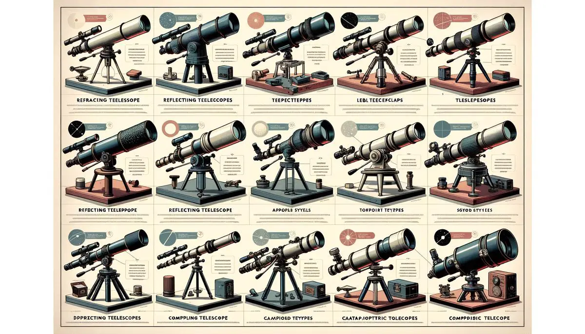 various telescope models displayed in an infographic