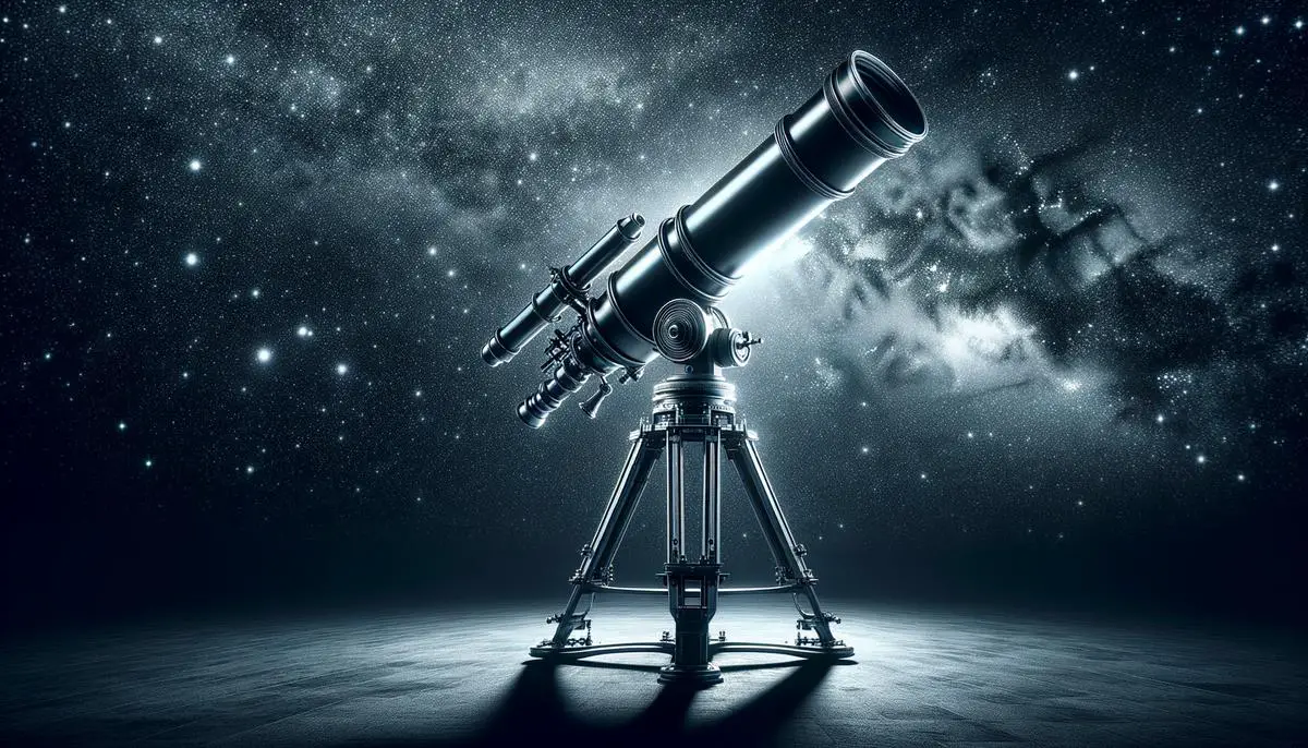 A telescope pointing towards the night sky