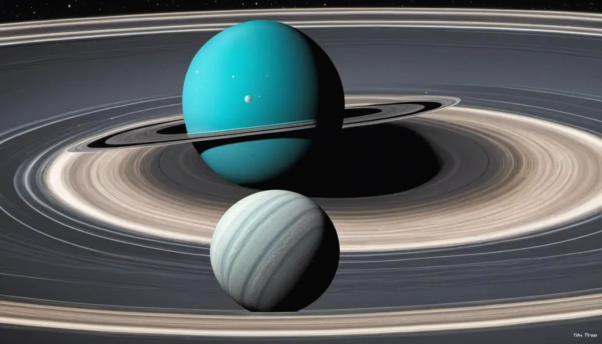 An image showing the physical properties of Uranus, including its temperature, composition, rings, and plasma environment.