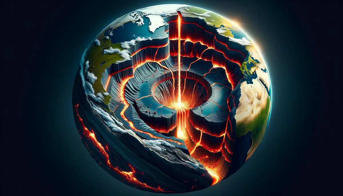 Magma rising from Earth's mantle and erupting to form a volcanic mountain