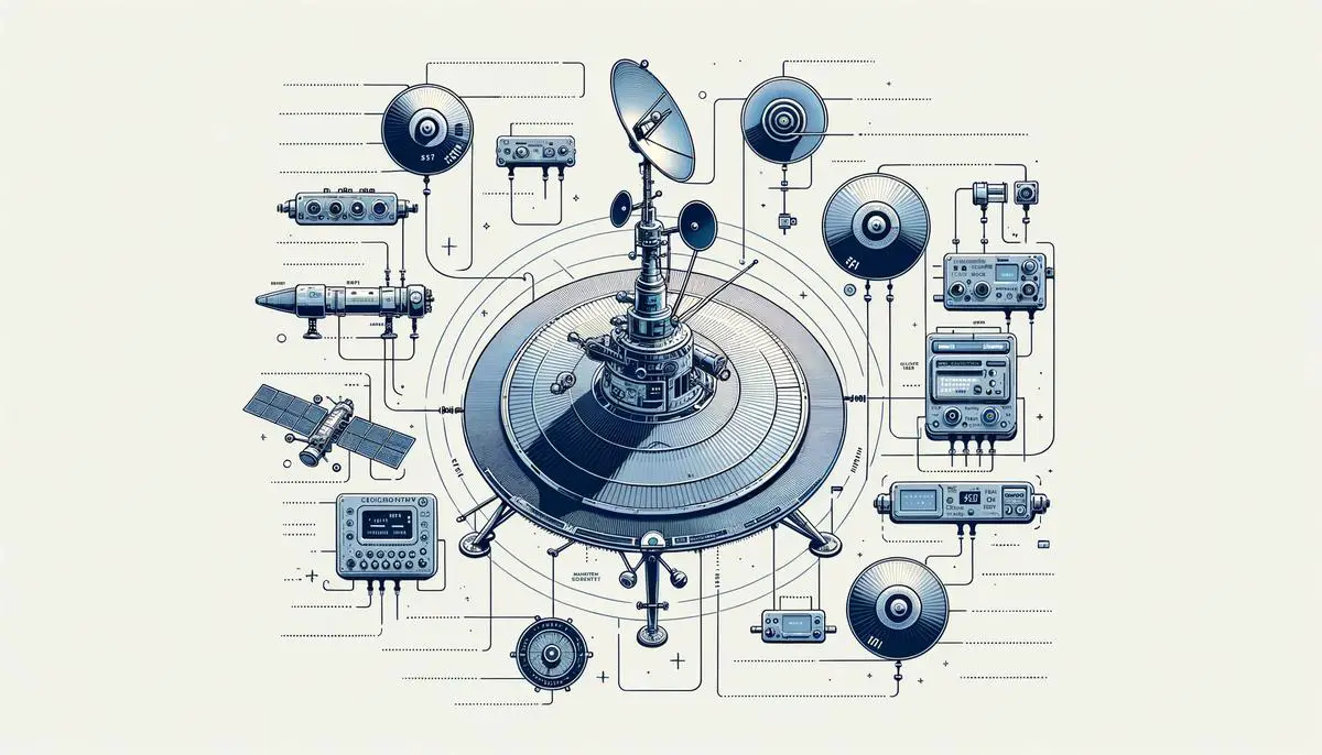 Schematic illustration of Voyager 1's redundant communication systems, highlighting the X-band and S-band transmitters